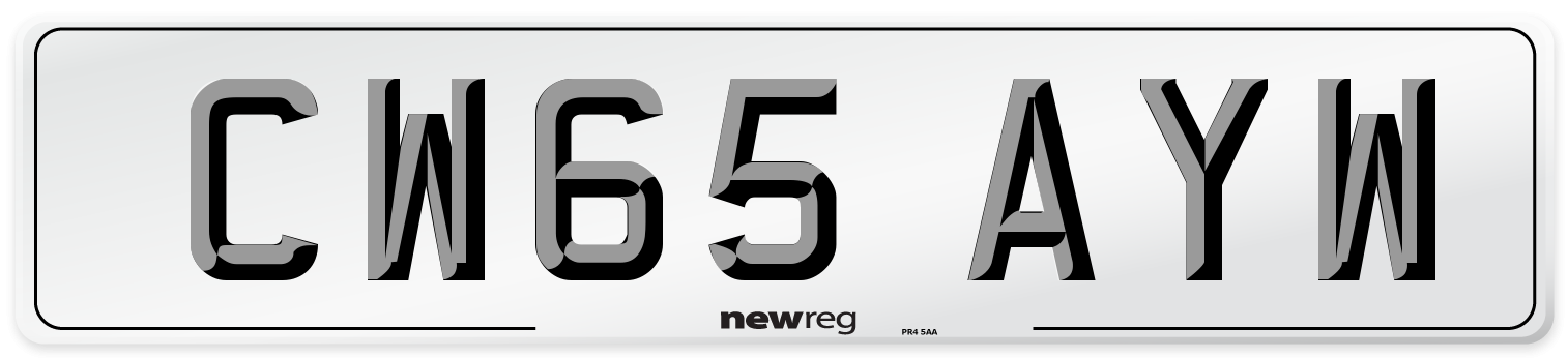 CW65 AYW Number Plate from New Reg